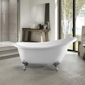 Toulouse 67 in. Acrylic Clawfoot Freestanding Bathtub in White