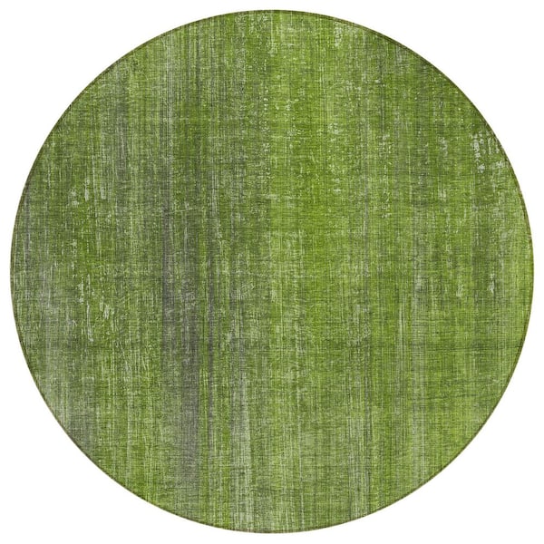 Addison Rugs Chantille ACN552 Green 8 ft. x 8 ft. Round Machine Washable Indoor/Outdoor Geometric Area Rug
