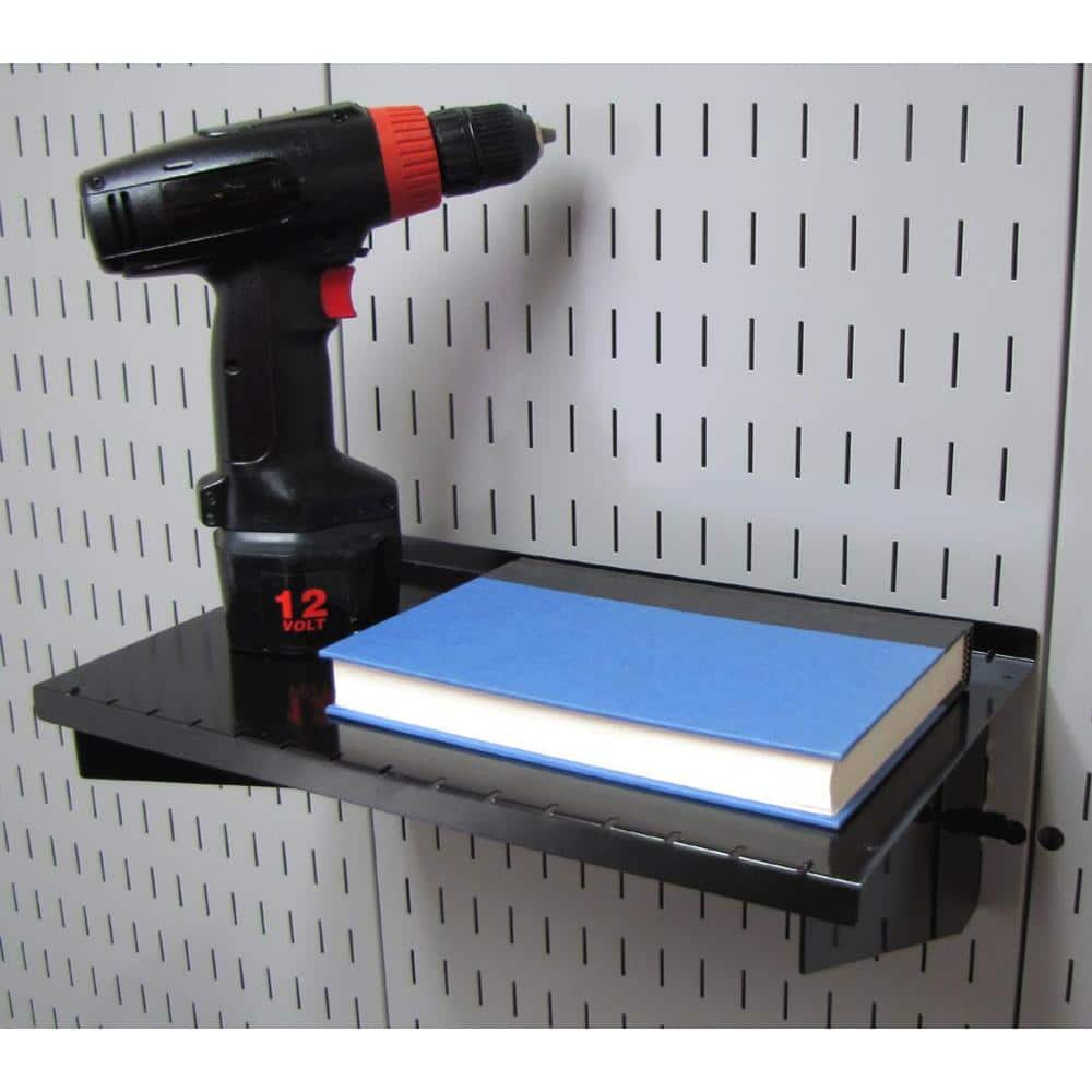 1 in. Vertical Black Slotted Metal Pegboard Workstation Accessory Kit - 2