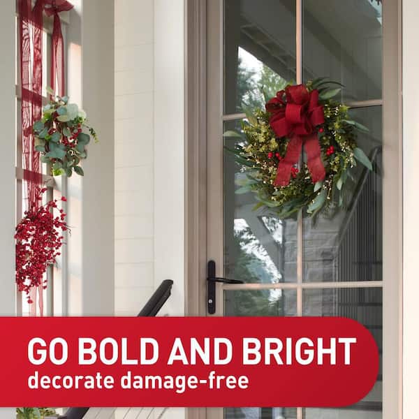 4 lb. Large Clear Outdoor Window Hook (1 Hook, 2 Water Resistant Strips)