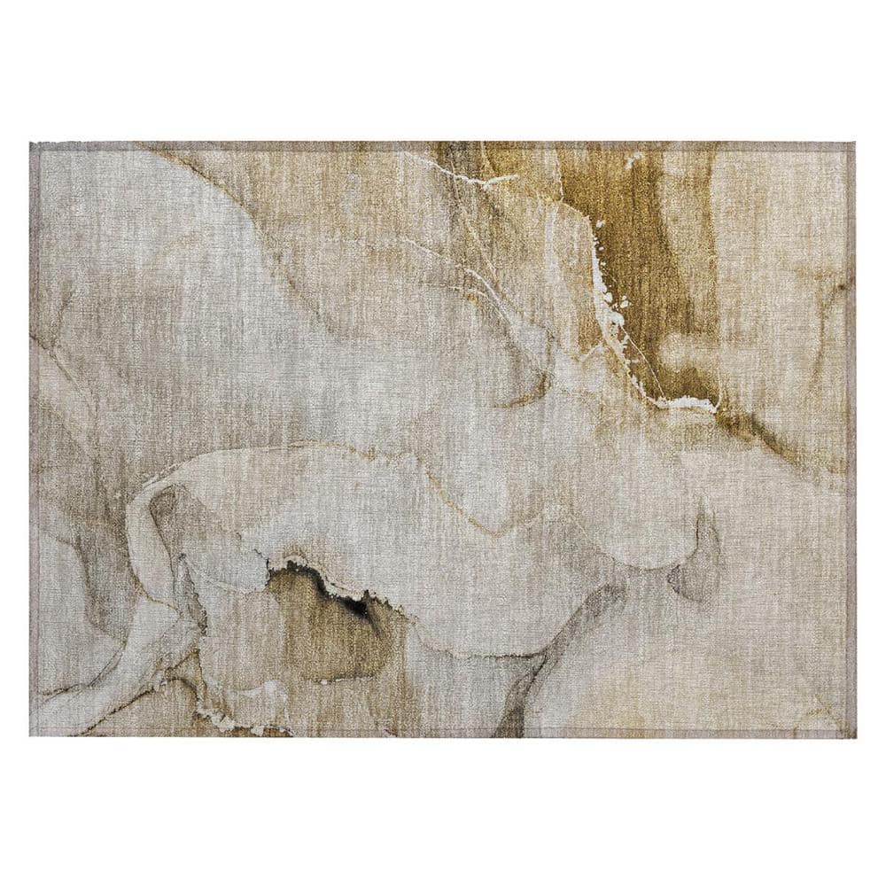Brown and Gray 2 ft. x 3 ft. Woven Abstract Polyester Rectangle Indoor/Outdoor Area Rug price history on PriceWatchPro