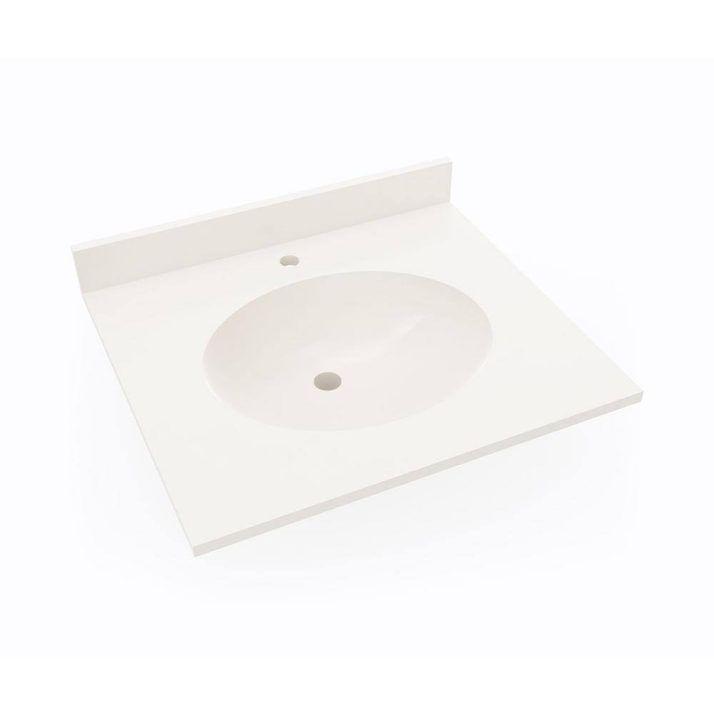 Bisque Solid Surface 25'' Single Bathroom Vanity Top with Sink