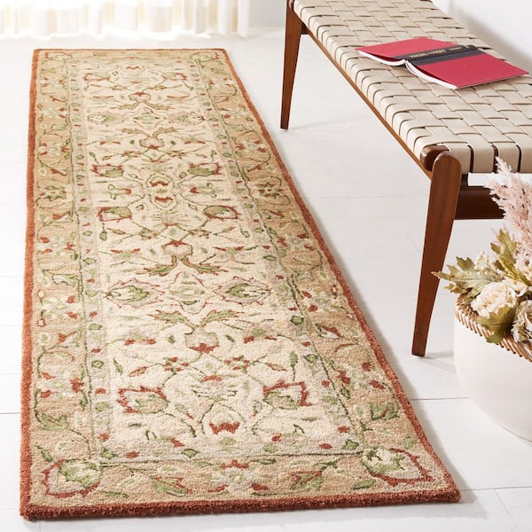 Antiquity 2 ft. x 12 ft. Rust/Ivory Forest Medallion Runner Rug