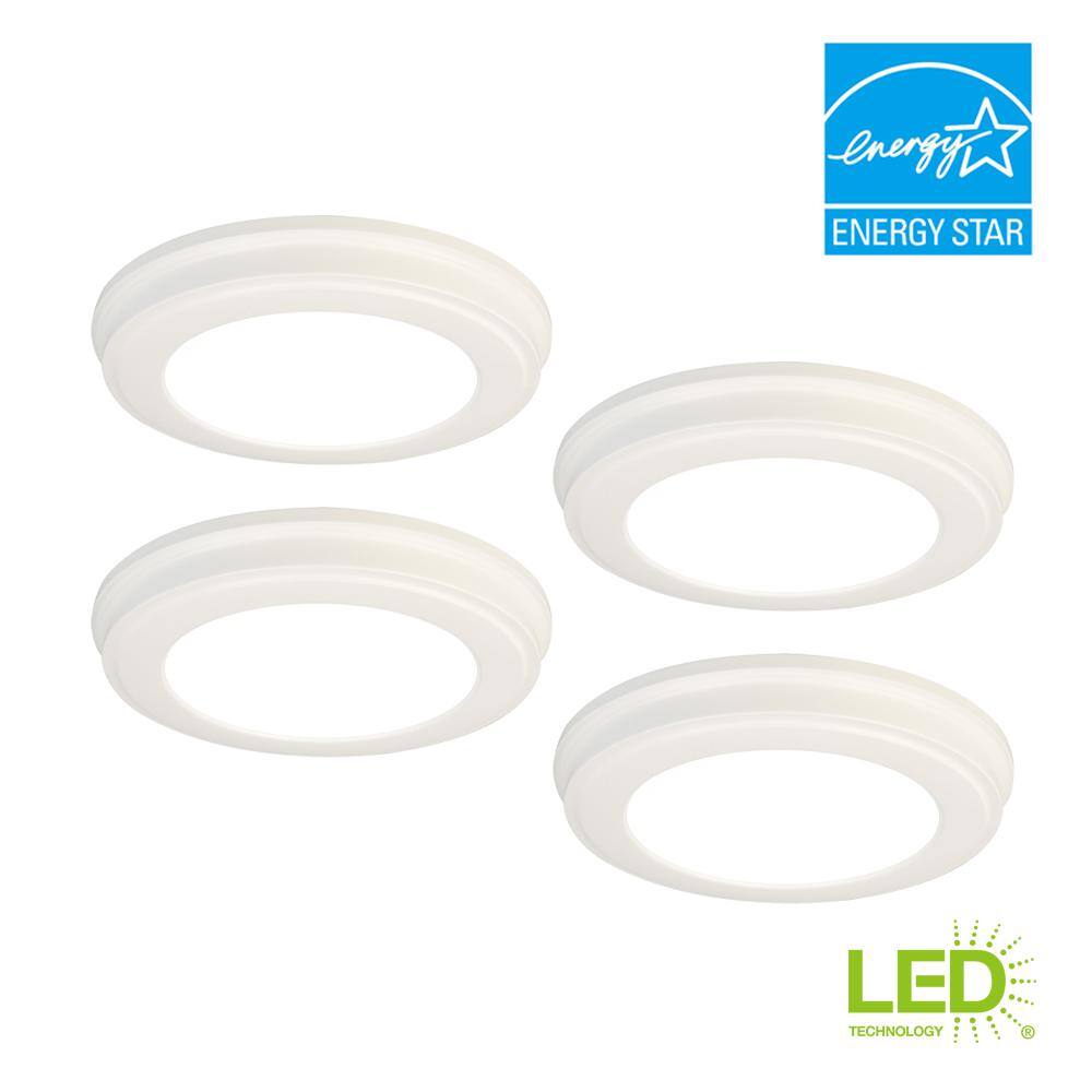11 in. White Integrated LED Flush Mount (4-Pack)