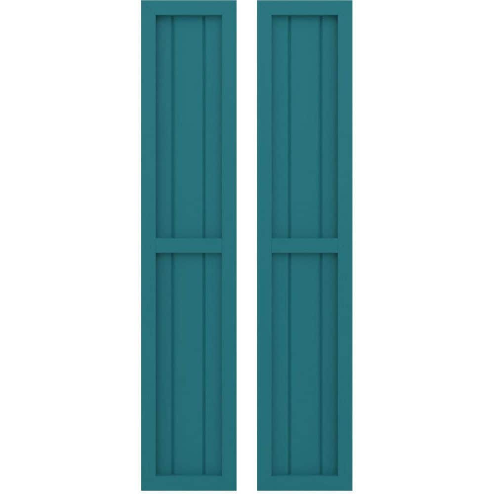 10-1/2-in W x 57-in H Americraft 3 Board Exterior Real Wood Two Equal Panel Framed Board and Batten Shutters Antigua price history on PriceWatchPro