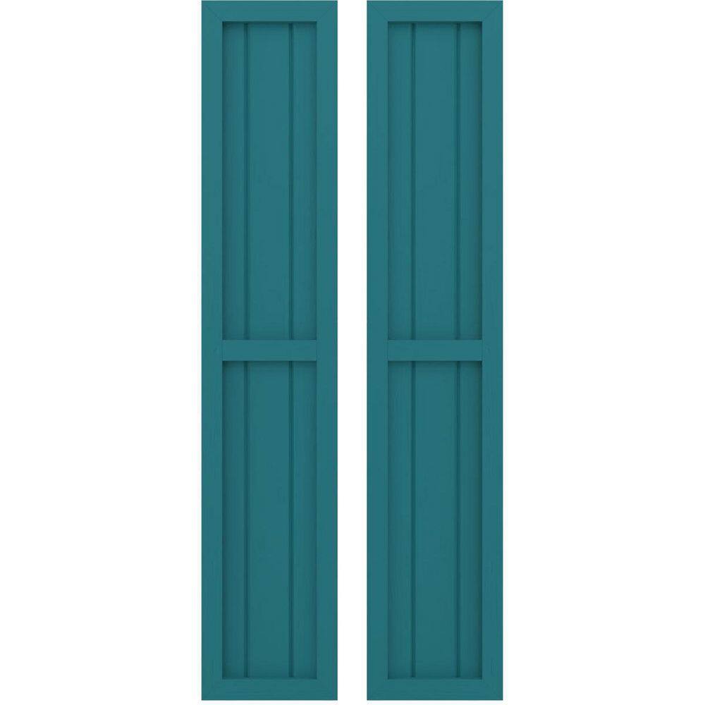 10-1/2 in. W x 61 in. H Americraft 3-Board Exterior Real Wood 2 Equal Panel Framed Board and Batten Shutters in Antigua price history on PriceWatchPro