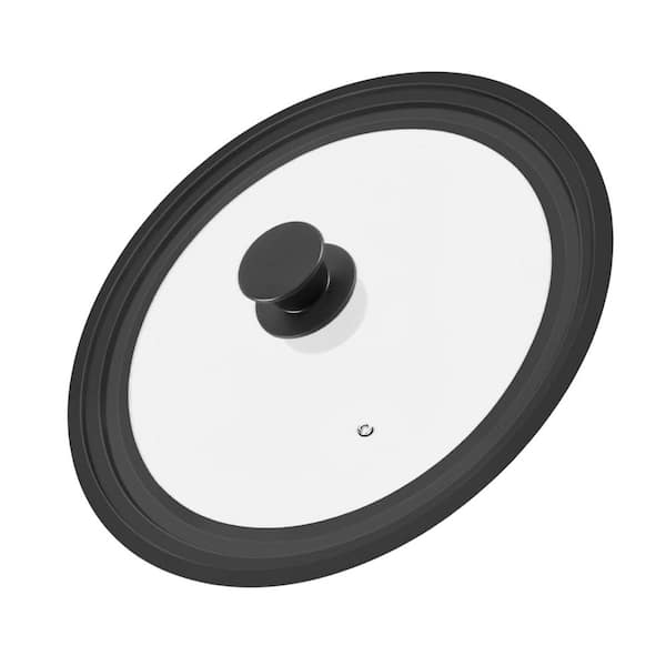 Universal Tempered Glass Lid with Food Grade Silicone Rim Steam Vent Easy Clean for Pots Pans Skillets 1 Piece