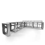 The Mashpee Fully Adjustable and Modular Outdoor Kitchen Grill Island Framing Kit in Galvanized Steel