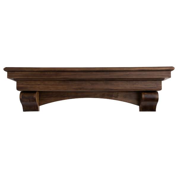 Dogberry Collections 72 in. Dark Chocolate French Corbel Mantel Shelf