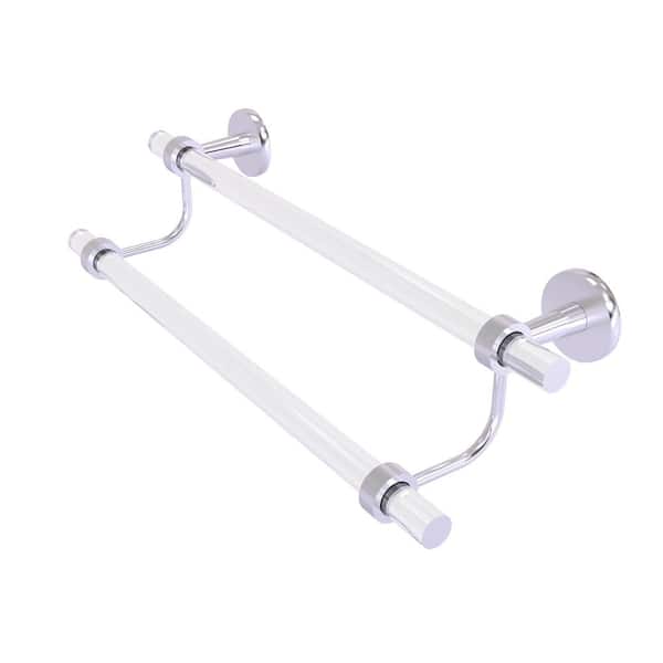 Allied Brass Clearview 30 in. Wall Mounted Double Towel Bar in Satin Chrome