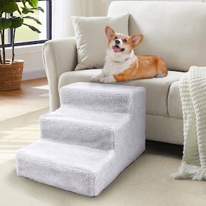 3-Step Pet Ramp Dog Stair W/Soft Berber Fleece Cover