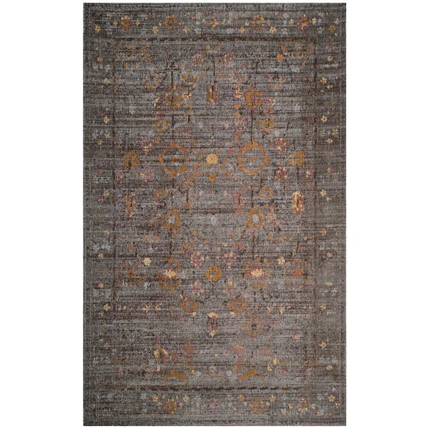 SAFAVIEH Classic Vintage Gray/Gold 5 ft. x 8 ft. Border Area Rug