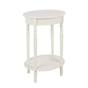 Simplify Antique White Oval End Table