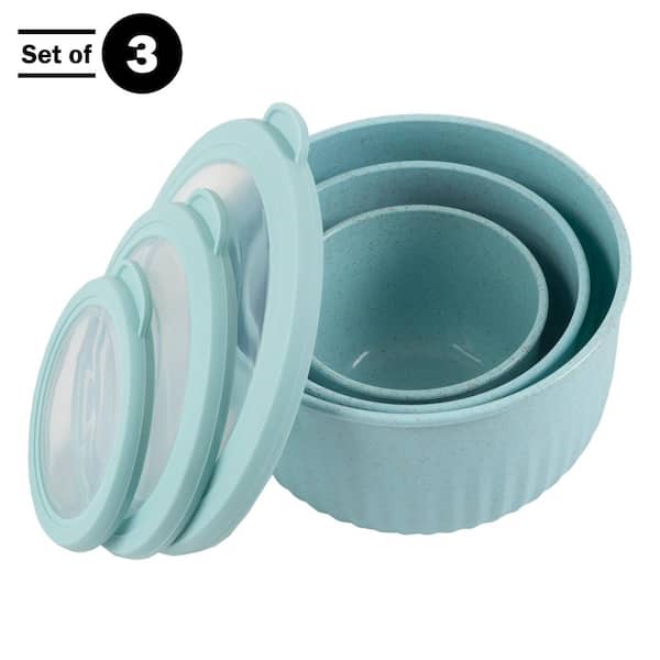 Classic Cuisine Teal 3-Piece Nesting Mixing Bowls with Lids Set ST