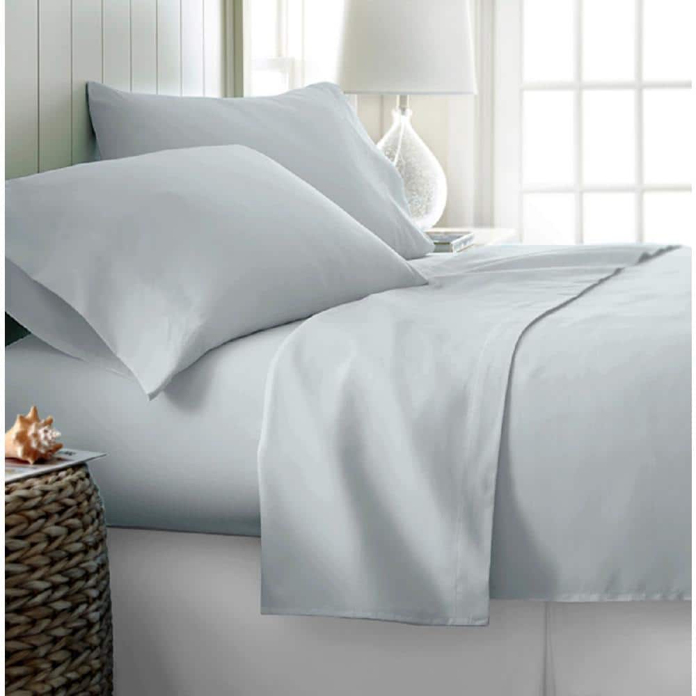 3-Piece Solid Ice Blue Microfiber Ultra Soft King Size Duvet Covers