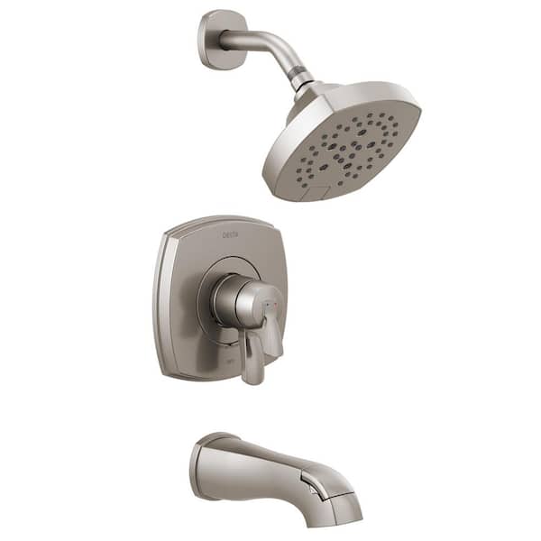 Delta Stryke 1-Handle Wall Mount 5-Spray Tub and Shower Faucet Trim Kit in Stainless (Valve Not Included)