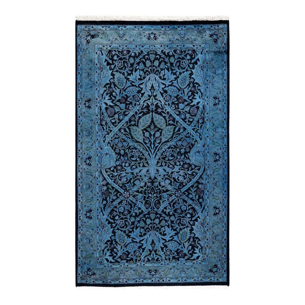 Overdyed Blue 3 ft. 2 in. x 5 ft. 5 in. Wool Indoor Area Rug price history on PriceWatchPro
