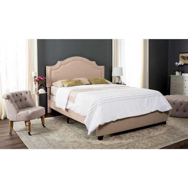 SAFAVIEH Theron Off-White Queen Upholstered Bed