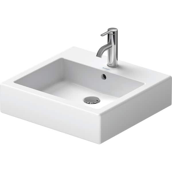 Duravit Vero 6.88 in. Wall-Mounted Rectangular Bathroom Sink in White