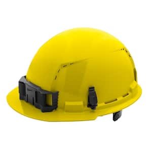 BOLT Yellow Type 1 Class C Front Brim Vented Hard Hat with 6-Point Ratcheting Suspension