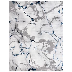Craft Gray/Blue 11 ft. x 14 ft. Running Abstract Area Rug