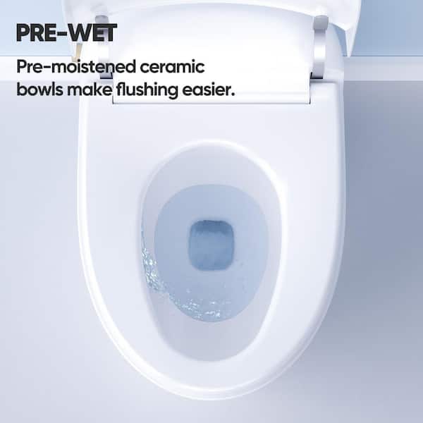 HOROW 1/1.27 GPF Elongated Smart Toilet Bidet in White with