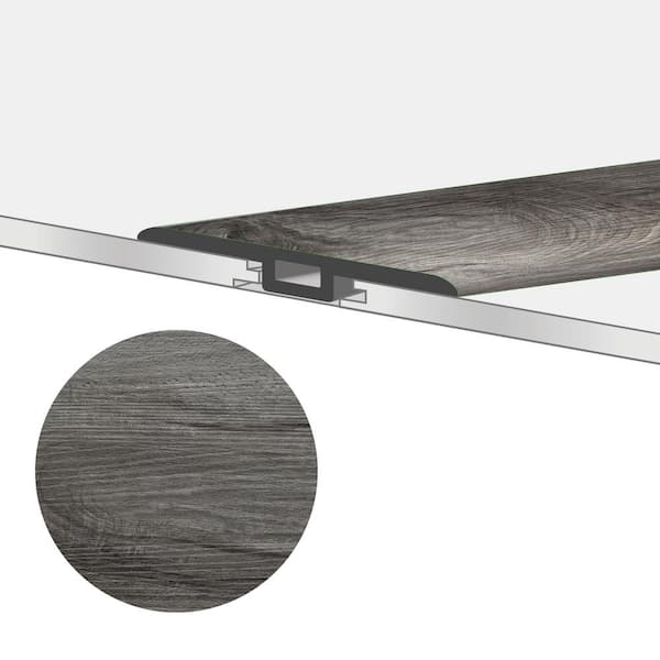 GlueCore Harbor Gray 1-3/4 in. W x 47-1/4 in. L x 0.27 in. T Vinyl Reducer Molding Trim