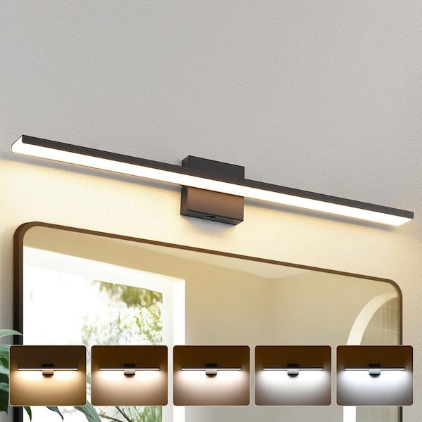 31.89 in. 1-Light Black LED Bathroom Vanity Light Bar with 5-CCT Adjustable Switch