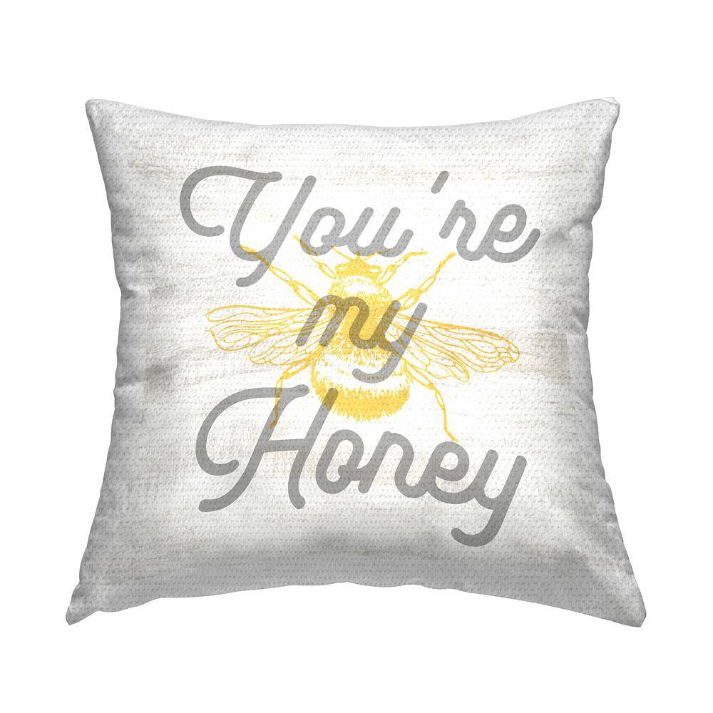 You're My Honey Bumblebee Grey Square Outdoor Throw Pillow price history on PriceWatchPro