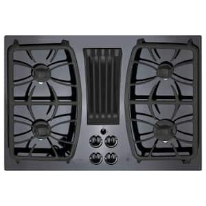 Profile 30 in. Gas Downdraft Cooktop in Black with 4 Burners