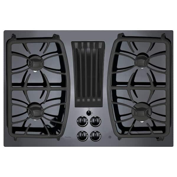 GE Profile 30 in. Gas Downdraft Cooktop in Black with 4 Burners