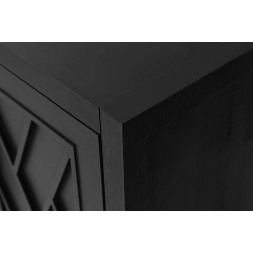 Black Walnut Wood Freestanding Storage Cabinet with Adjustable Shelves