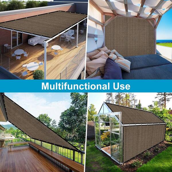 ITOPFOX 10 ft. x 10 ft. Mocha Square Heavy-Duty Sun Shade Sail