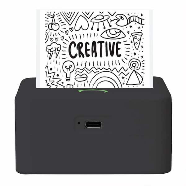 C CORE INNOVATIONS Wireless Mini Portable Thermal Printer Label Maker, Paper Included for Android and iOS Phone, Black