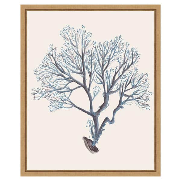 Amanti Art Indigo Reef III by Melissa Wang 16 in. W x 20 in. H. Canvas Wall Art Print Framed in Brown