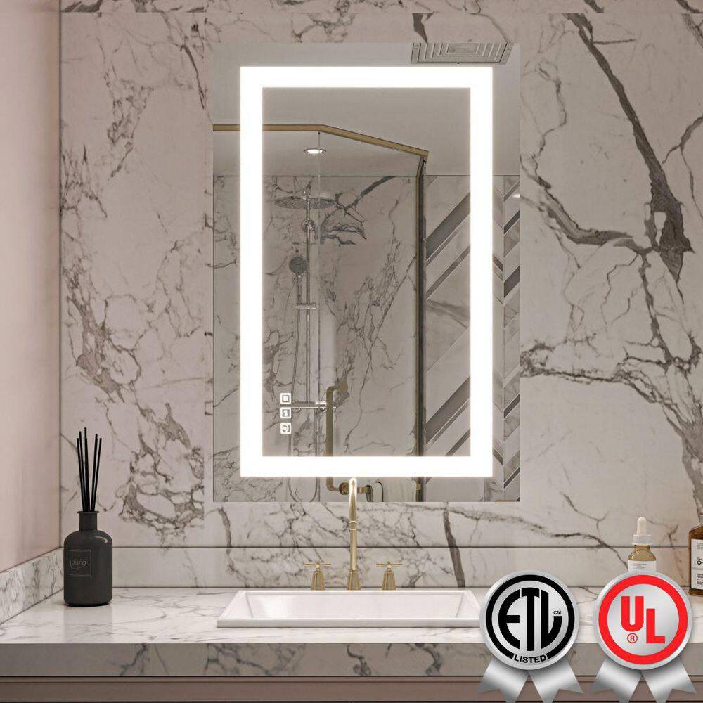 Super Bright 36 in. W x 24 in. H Rectangular Frameless Anti-Fog LED Wall Bathroom Vanity Mirror with Front Light price history on PriceWatchPro
