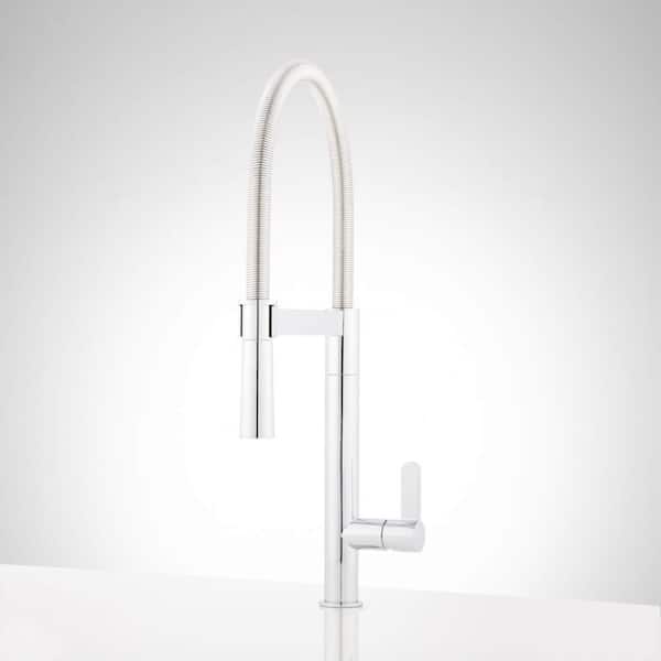 SIGNATURE HARDWARE Ocala Single Handle Pull Down Sprayer Kitchen Faucet ...