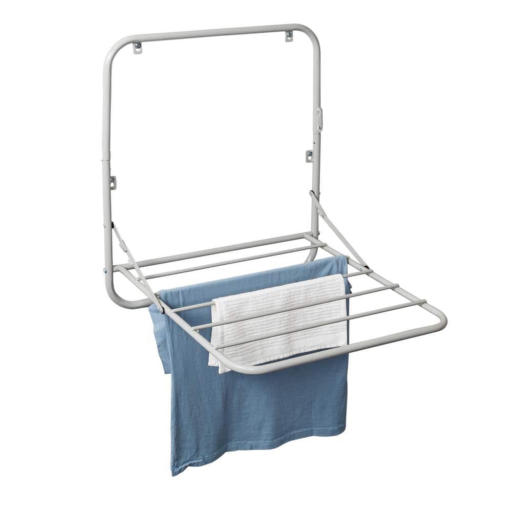 Gray Collapsible Over-the-Door Wall-Mounted Drying Rack