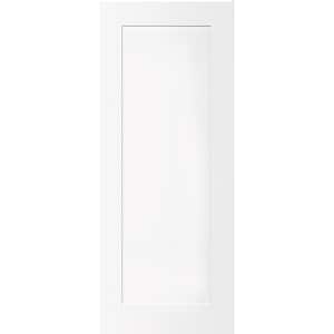 24 in. x 80 in. 1-Panel White Primed Shaker Solid Core Wood Interior Door Slab