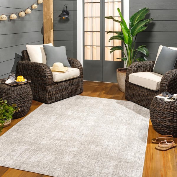 Graphite Grey Rectangular UD Braided Rugs Washable, Indoor-Outdoor