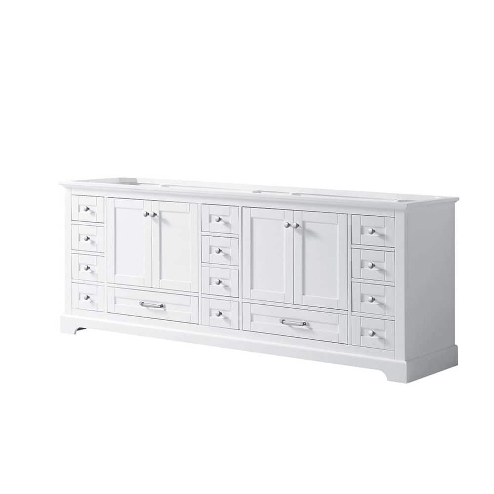 White Double Freestanding Vanity with Ample Storage