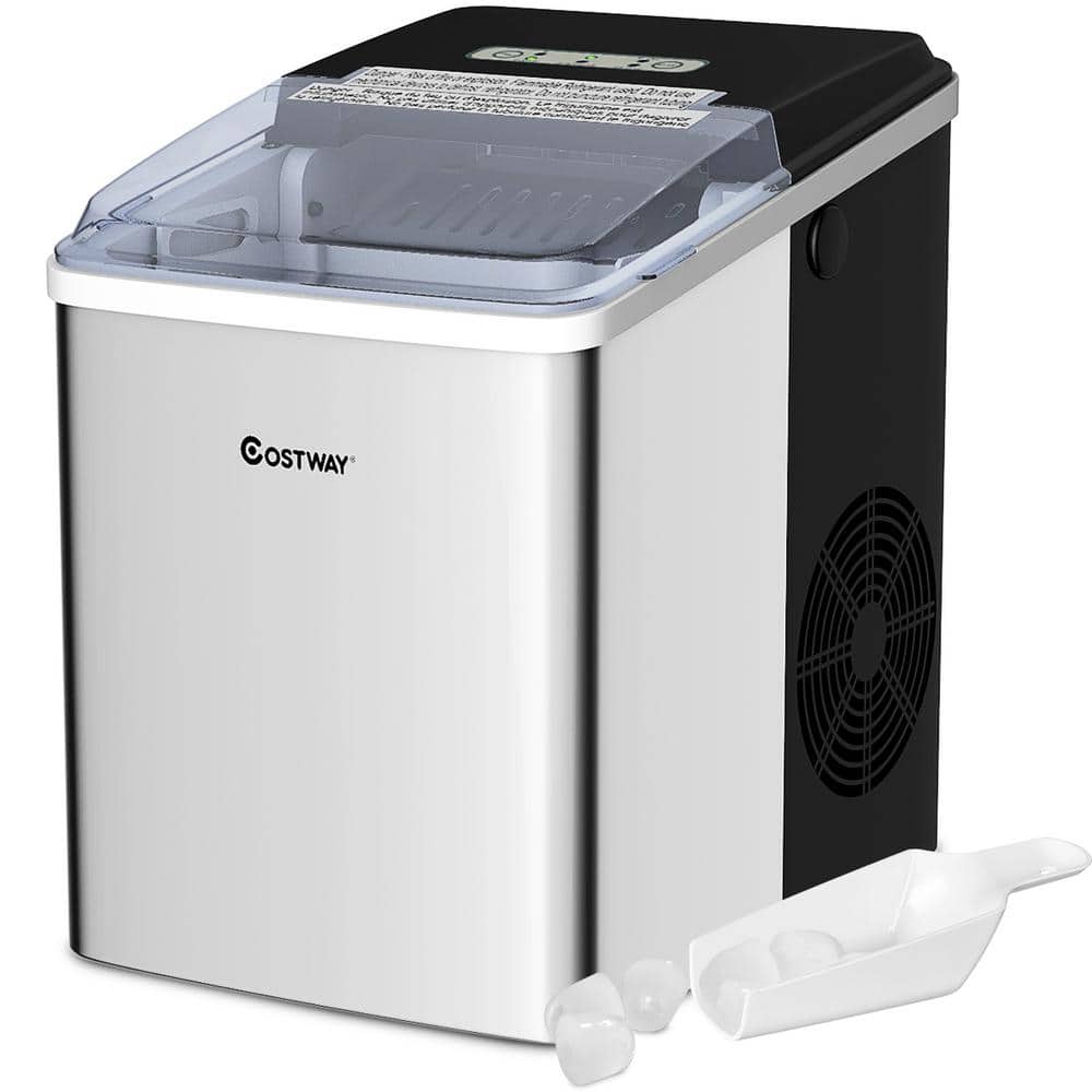  Ice Makers Countertop, Portable Ice Maker, 26lbs/24Hrs 9 Bullet Ice  Cubes Ready in 7 Mins, Self-Cleaning Function, L&S Size, with Ice Scoop and  Basket, Perfect for Party, Silver : Appliances
