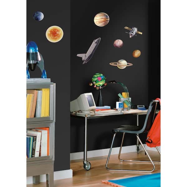 RoomMates 10 in. x 18 in Space Travel 24-Piece Peel and Stick Wall Decals