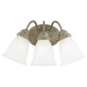 3-Light Cobblestone Interior Wall Fixture with Frosted Glass