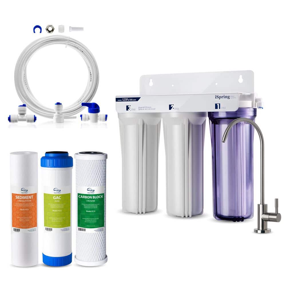 US31 3-Stage Under-Sink Drinking Water System w/F3 Filter Pack and ICEK Fridge Connector, Removes Sediment and Chlorine price history on PriceWatchPro