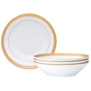 Crestwood Gold 7.5 in., 12 fl. oz. (Gold) Porcelain Soup Bowls, (Set of 4)