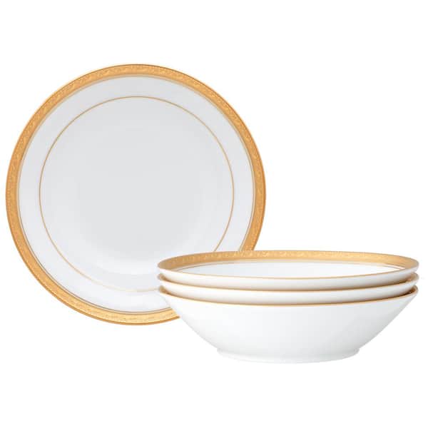 Noritake Crestwood Gold 7.5 in., 12 fl. oz. (Gold) Porcelain Soup Bowls, (Set of 4)
