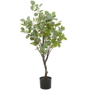 41 in. H Eucalyptus Artificial Tree with Realistic Leaves and Black Plastic Pot