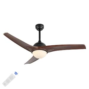 Sully 52 in. 1-Light App/Remote 6-Speed Propeller Integrated LED Indoor/Outdoor Neutral Brown Wood Ceiling Fan