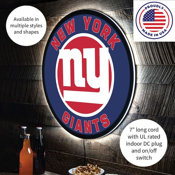 New York Giants 23 LED Retro Logo Round Wall Sign